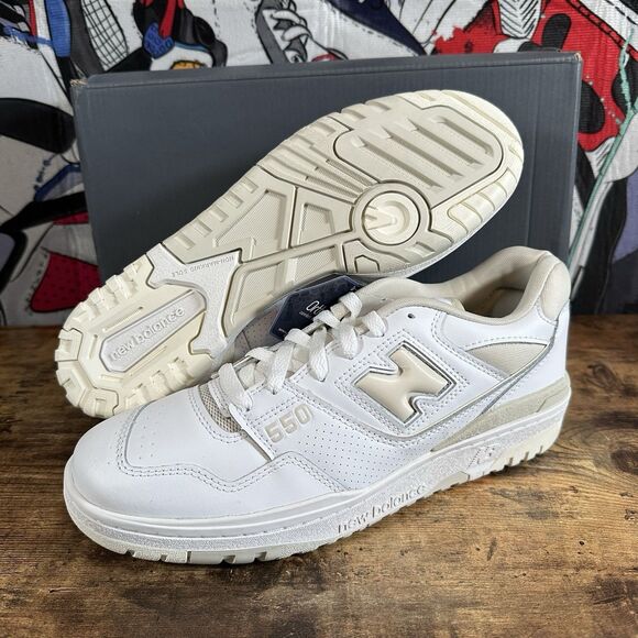 Size 9.5 New Balance 550 Silver Birch White Beige BBW550WS NEW Womens Brown Tan